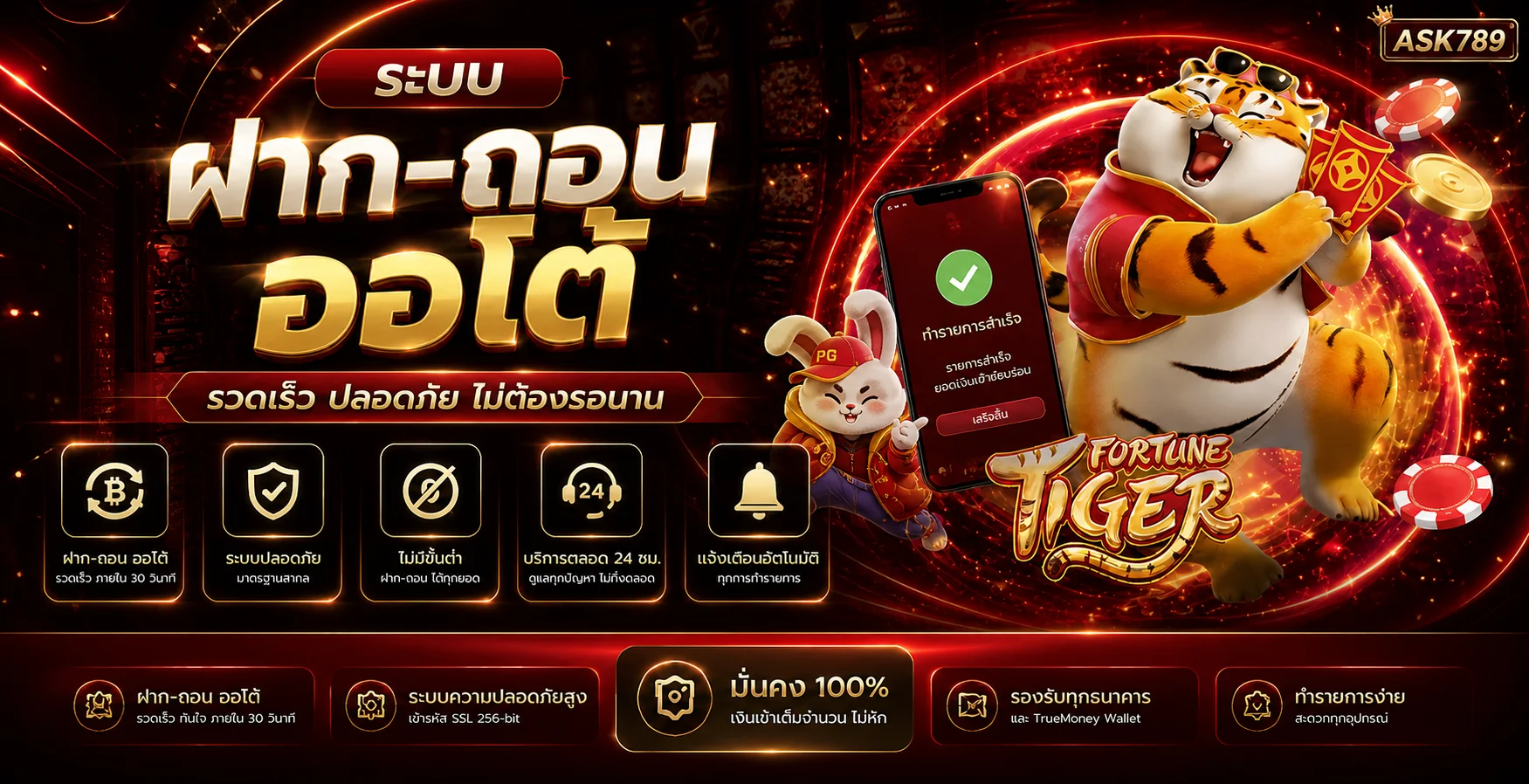 ระบบฝากถอนและการจัดการบัญชี ASK789